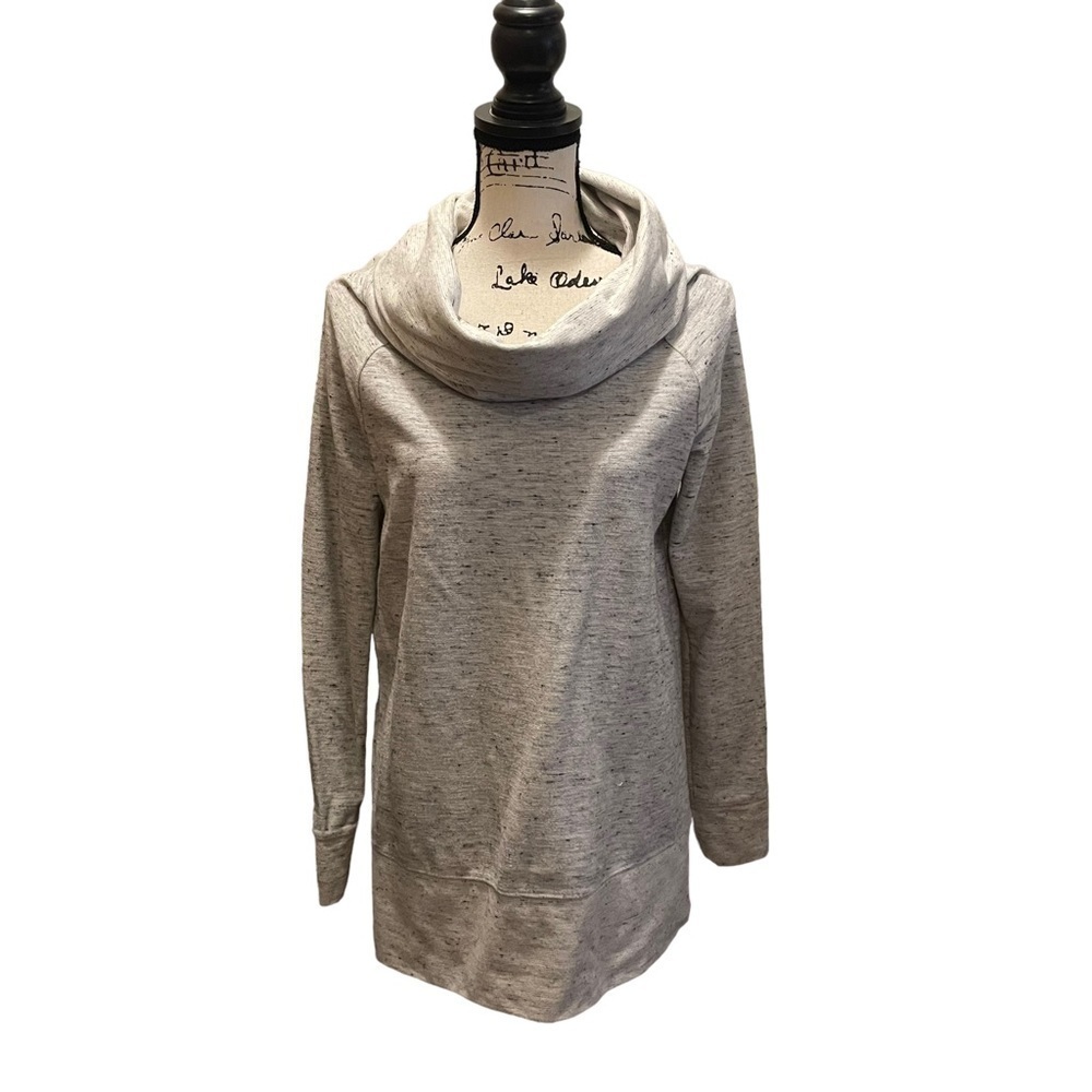 Lou & Grey French Terry Turtleneck Sweatshirt Tunic Cowl neck Gray size Small